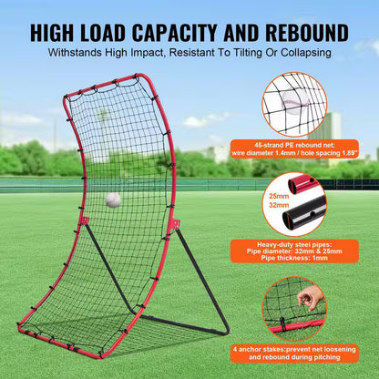Baseball and Softball Rebounder Net, 4 X 5.5 Ft. Pitchback Baseball Pitching Nest, Pitch Return Trainer Rebound Net