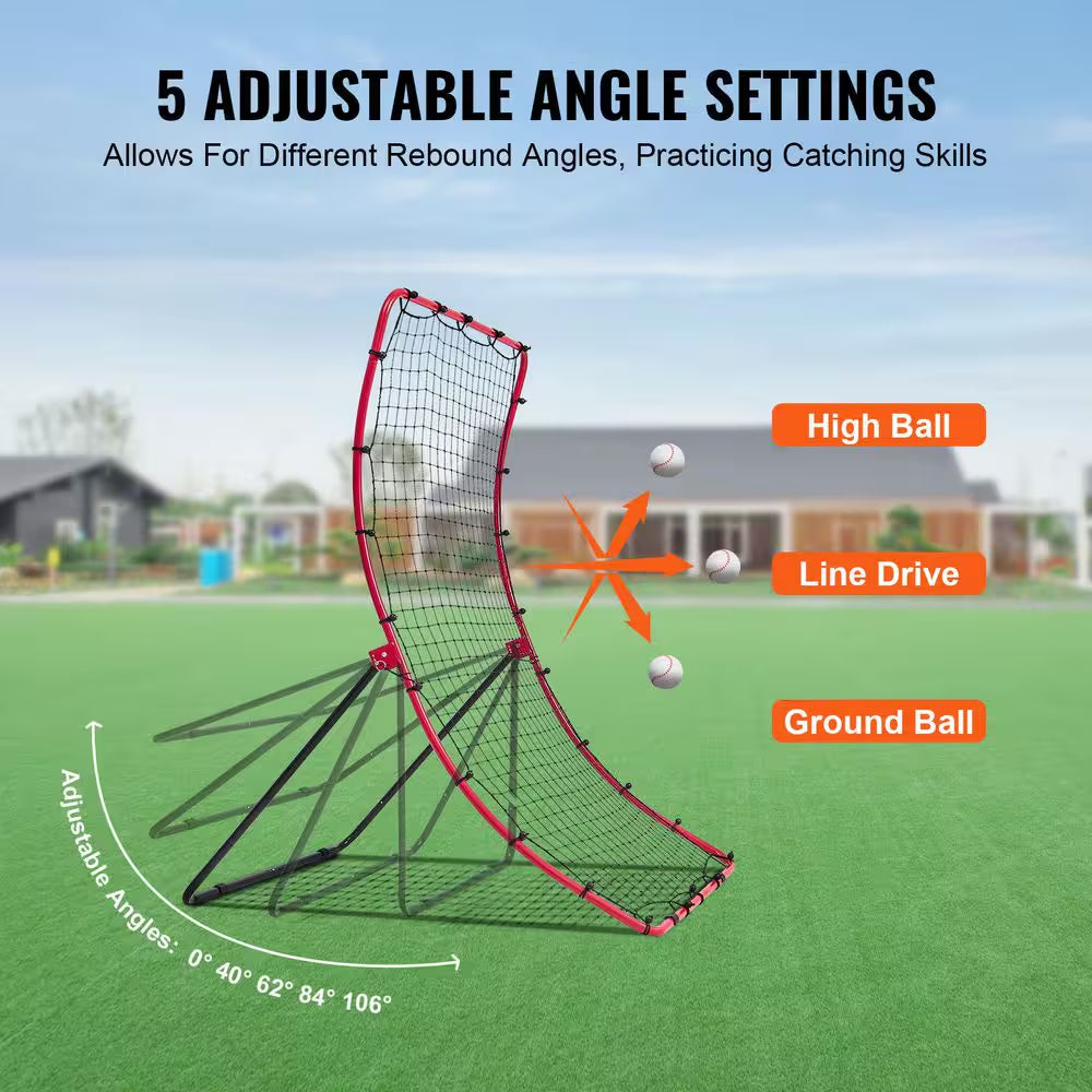 Baseball and Softball Rebounder Net, 4 X 5.5 Ft. Pitchback Baseball Pitching Nest, Pitch Return Trainer Rebound Net
