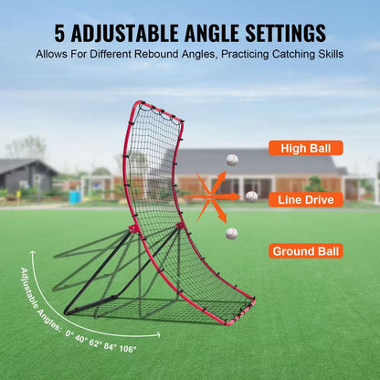 Baseball and Softball Rebounder Net, 4 X 5.5 Ft. Pitchback Baseball Pitching Nest, Pitch Return Trainer Rebound Net