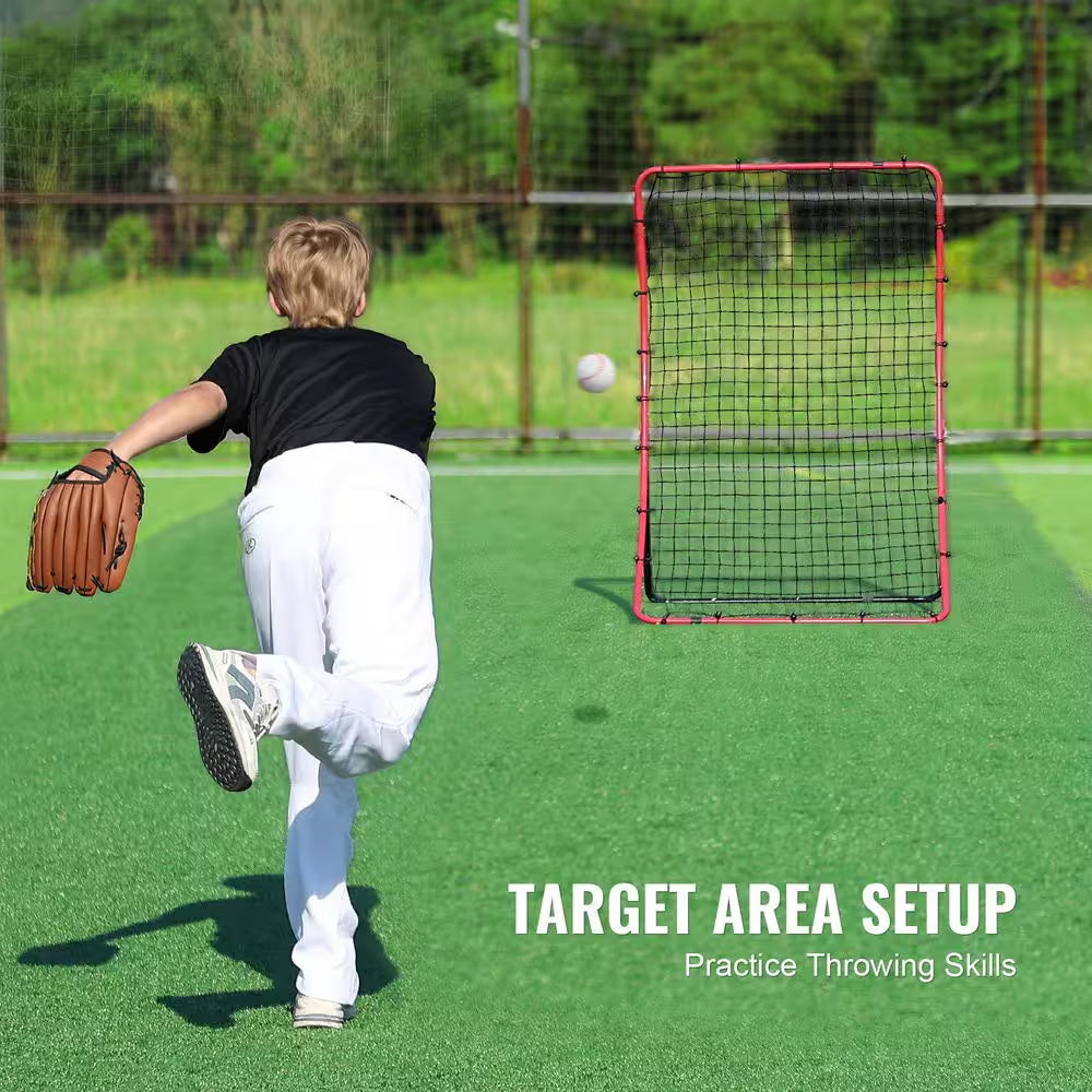 Baseball and Softball Rebounder Net, 4 X 5.5 Ft. Pitchback Baseball Pitching Nest, Pitch Return Trainer Rebound Net