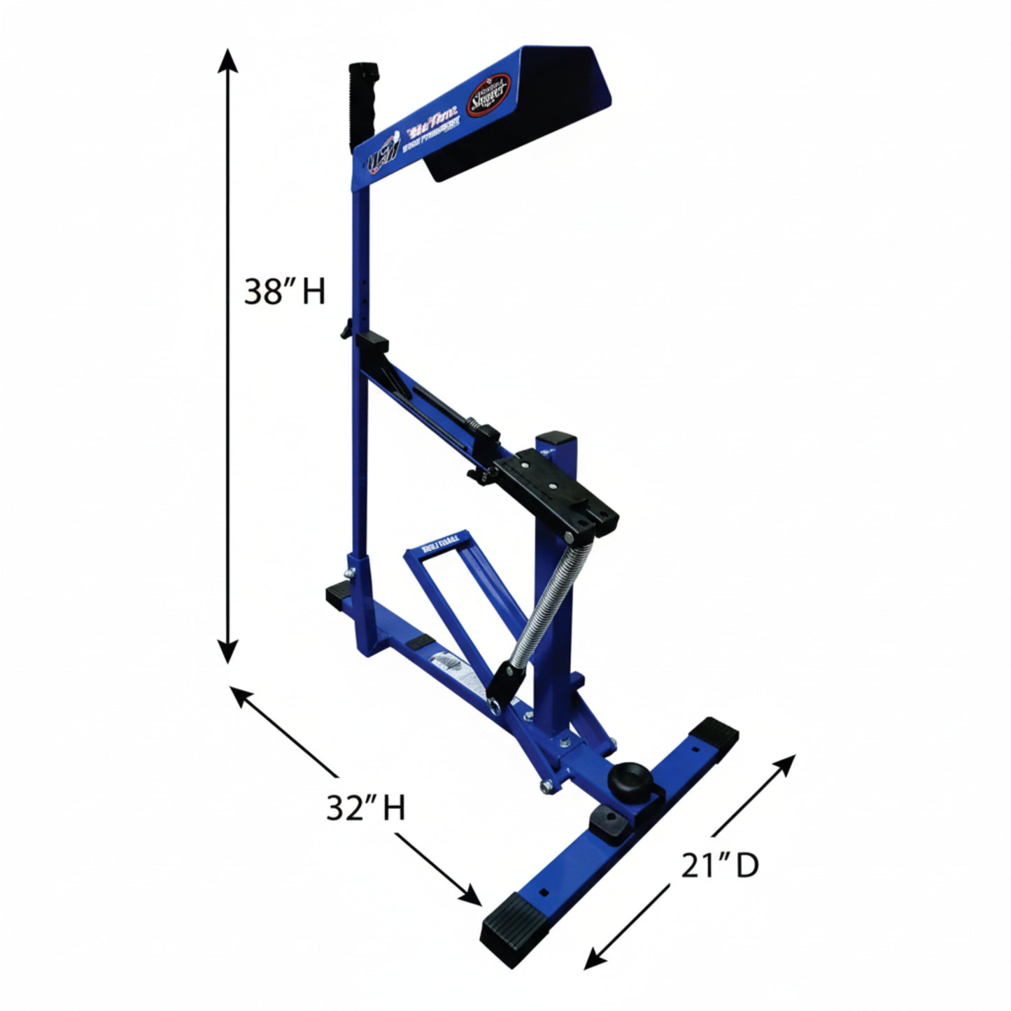 Blue Flame Pitching Machine – Manual Baseball & Softball Trainer, Throws up to 60 MPH, Youth & Adult Practice Tool