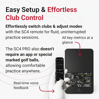 SC4 PRO Golf Launch Monitor & 3D Driving Range Simulator for Indoor and Outdoor Use | Portable Golf Swing Analyzer & Golf Tracker with Built-In Screen | No Fees
