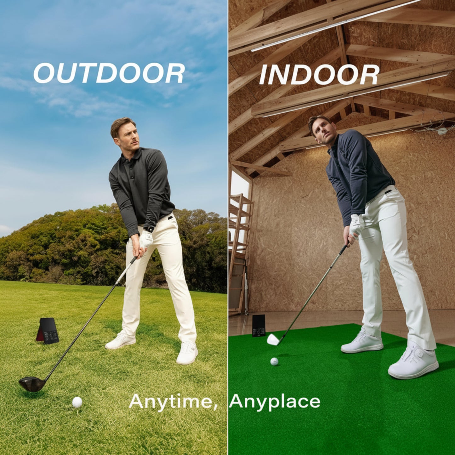 SC4 PRO Golf Launch Monitor & 3D Driving Range Simulator for Indoor and Outdoor Use | Portable Golf Swing Analyzer & Golf Tracker with Built-In Screen | No Fees